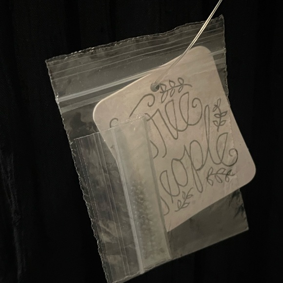 Rare NWT Free People Black Mini Dress Tunic Lace Bib - Picture 4 of 6